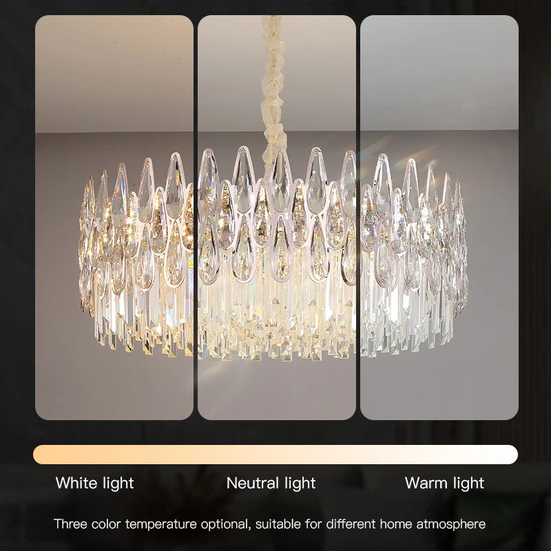 Luxury Crystal Staircase Chandelier – Modern Duplex Villa Lighting