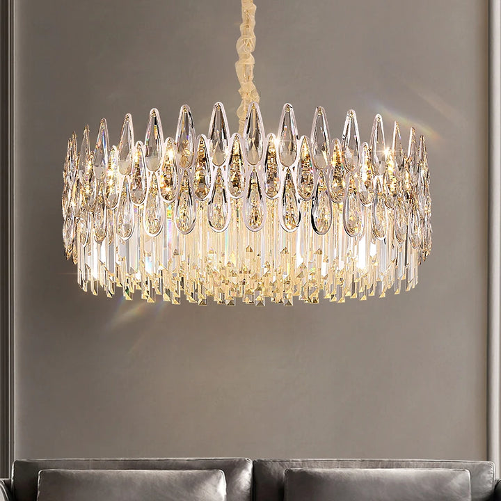 Luxury Crystal Staircase Chandelier – Modern Duplex Villa Lighting