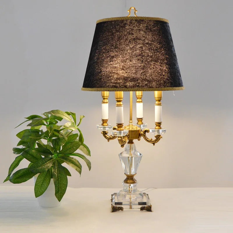 Luxury Crystal Table Lamp – Elegant Bedroom & Hotel Bedside Lighting