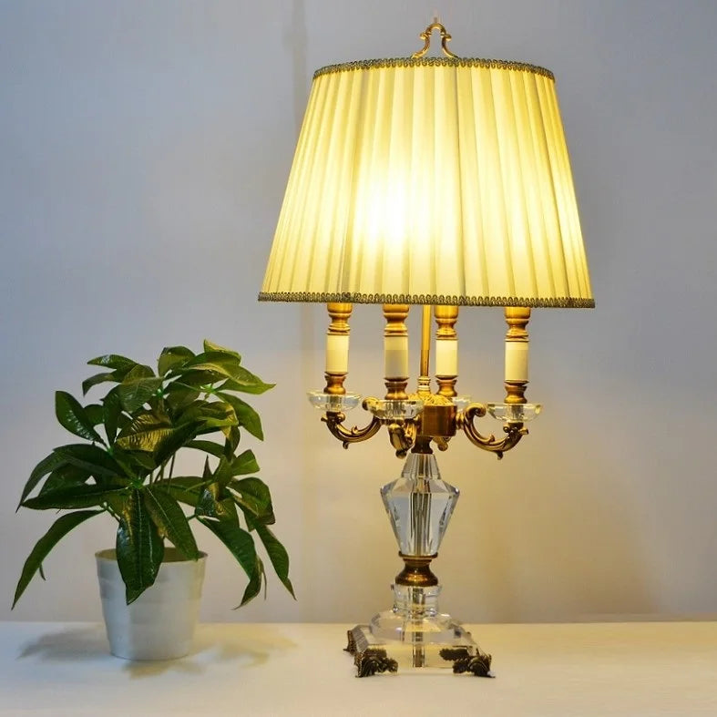 Luxury Crystal Table Lamp – Elegant Bedroom & Hotel Bedside Lighting
