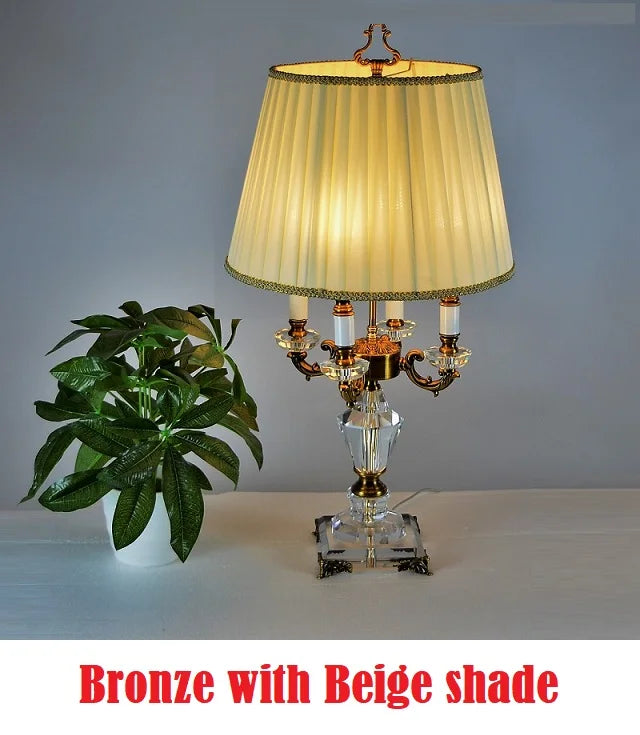 Luxury Crystal Table Lamp – Elegant Bedroom & Hotel Bedside Lighting