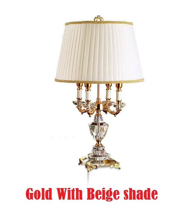 Luxury Crystal Table Lamp – Elegant Bedroom & Hotel Bedside Lighting