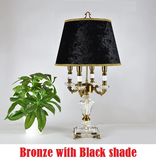 Luxury Crystal Table Lamp – Elegant Bedroom & Hotel Bedside Lighting