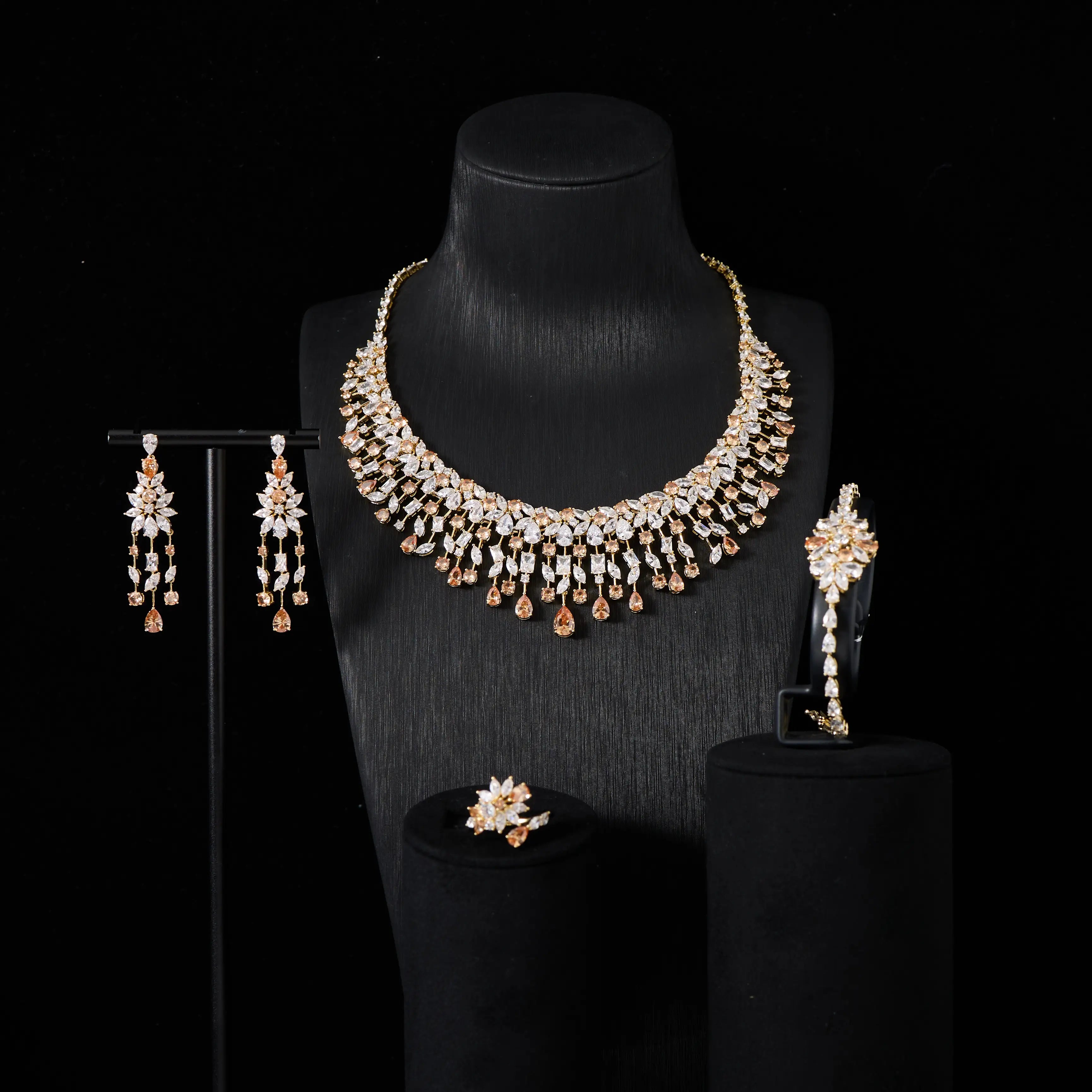 Luxury Cubic Zirconia Bridal Jewellery Set for Women Wedding Necklace