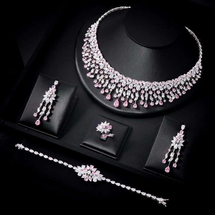 Luxury Cubic Zirconia Bridal Jewellery Set for Women Wedding Necklace
