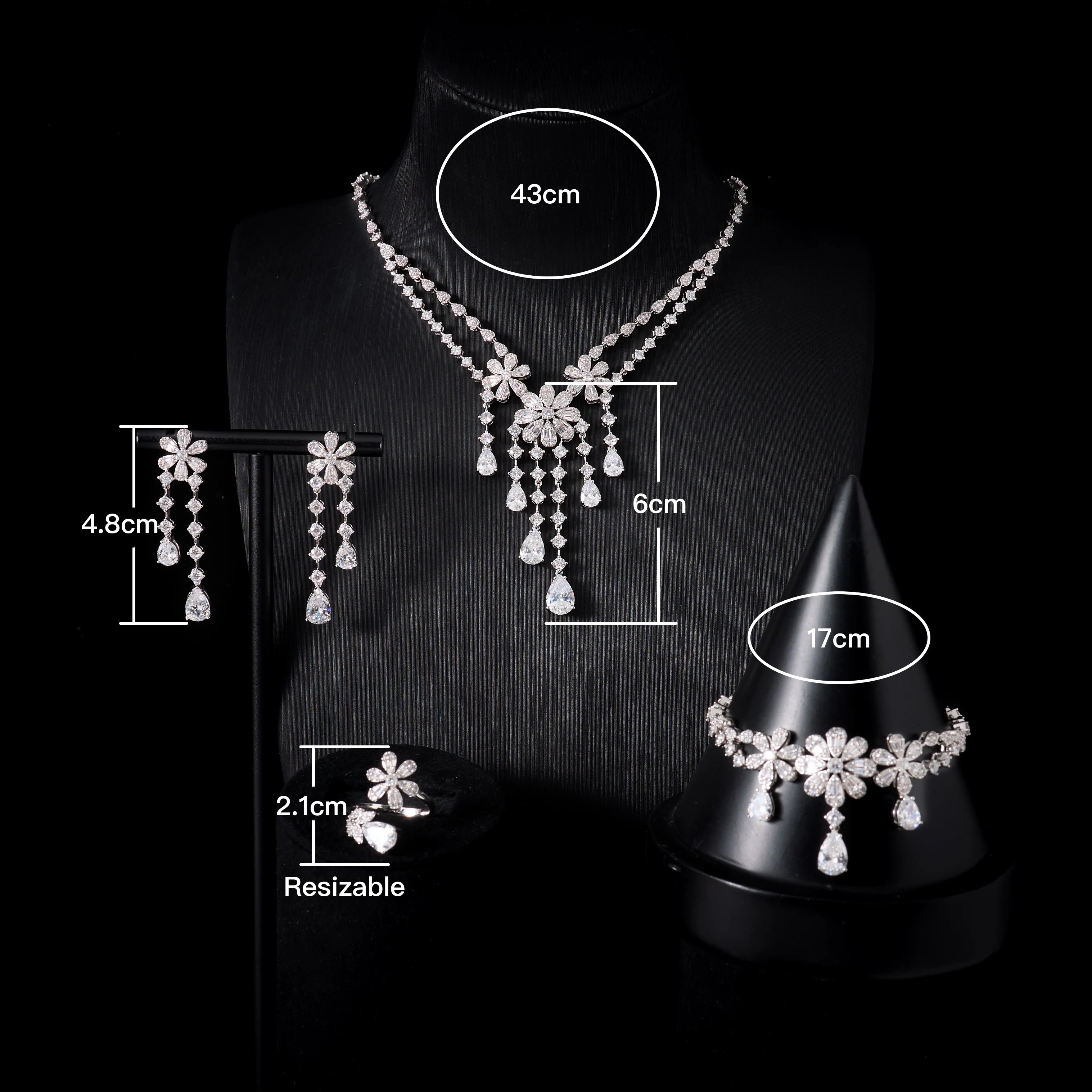 Luxury Cubic Zirconia Bridal Jewelry Set for Women