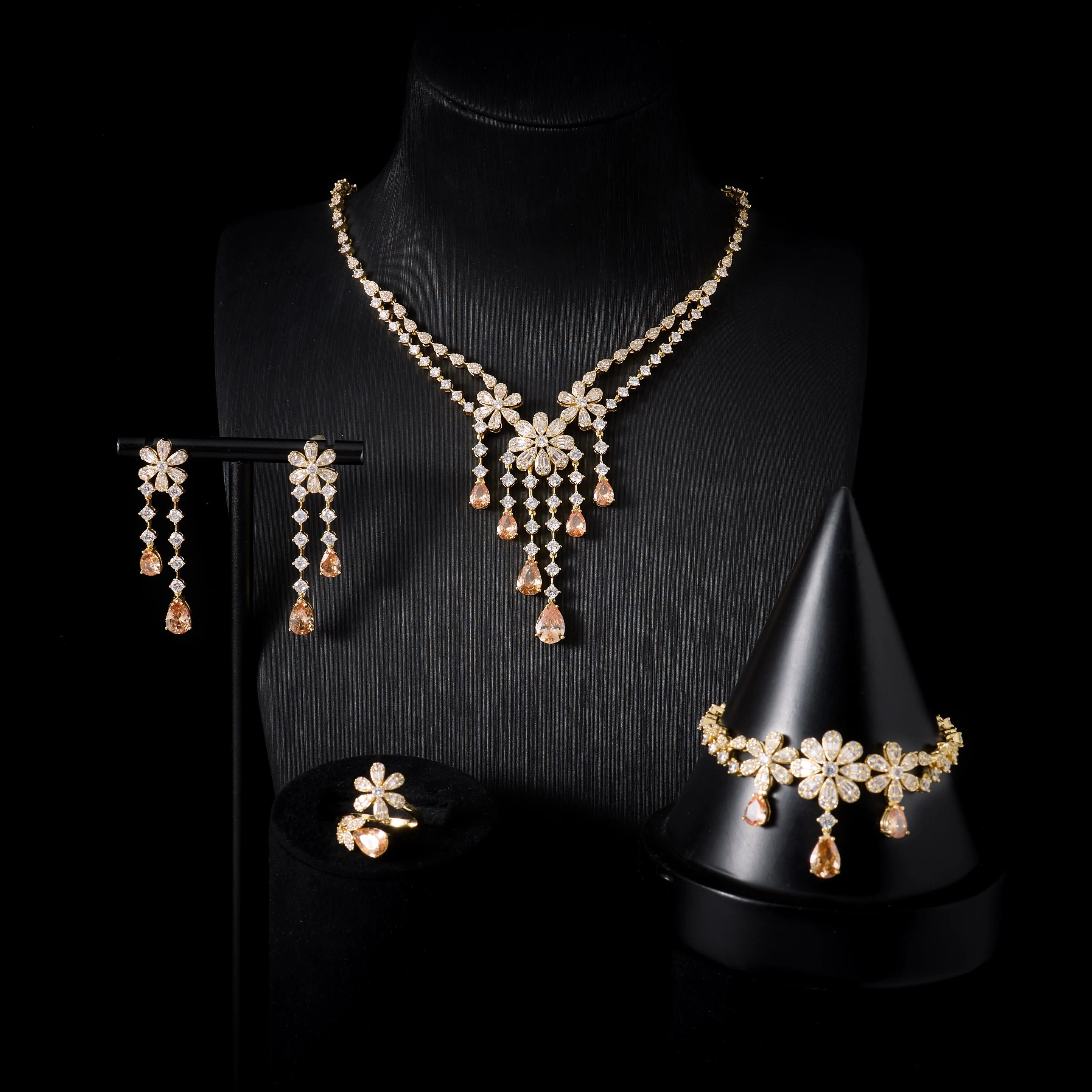 Luxury Cubic Zirconia Bridal Jewelry Set for Women