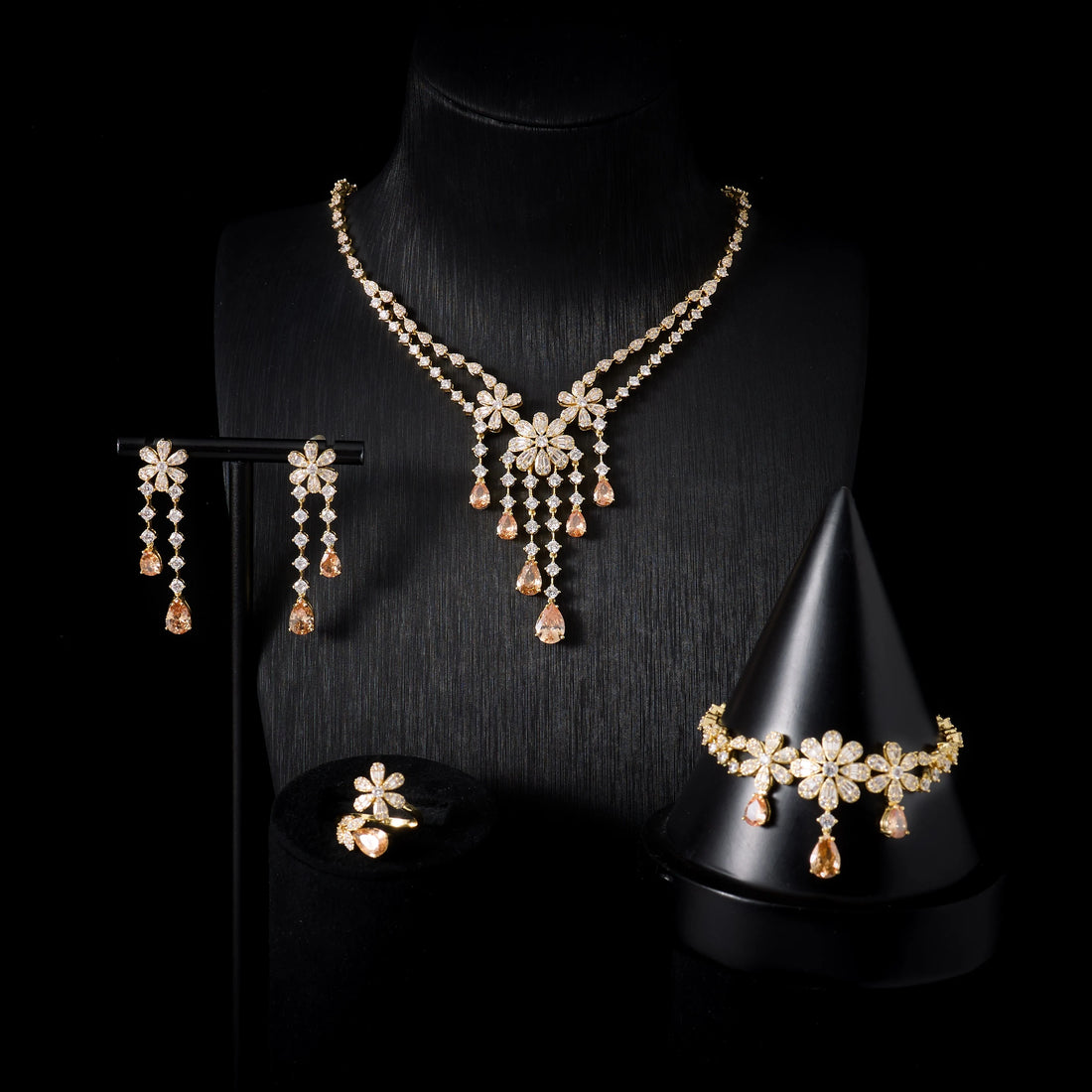 Luxury Cubic Zirconia Bridal Jewelry Set for Women