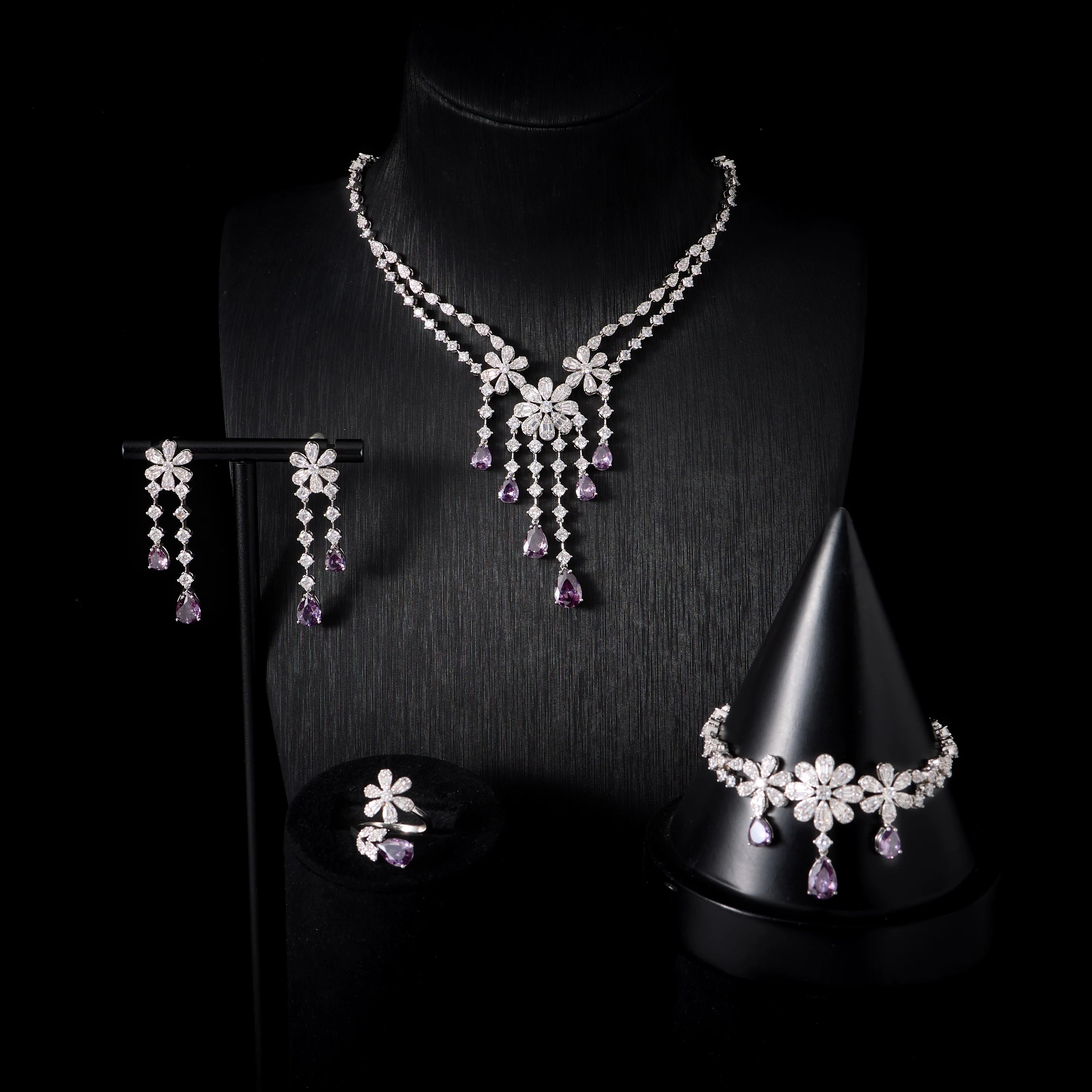 Luxury Cubic Zirconia Bridal Jewelry Set for Women
