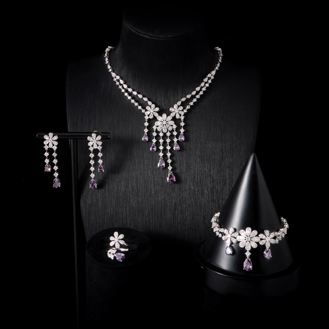 Luxury Cubic Zirconia Bridal Jewelry Set for Women