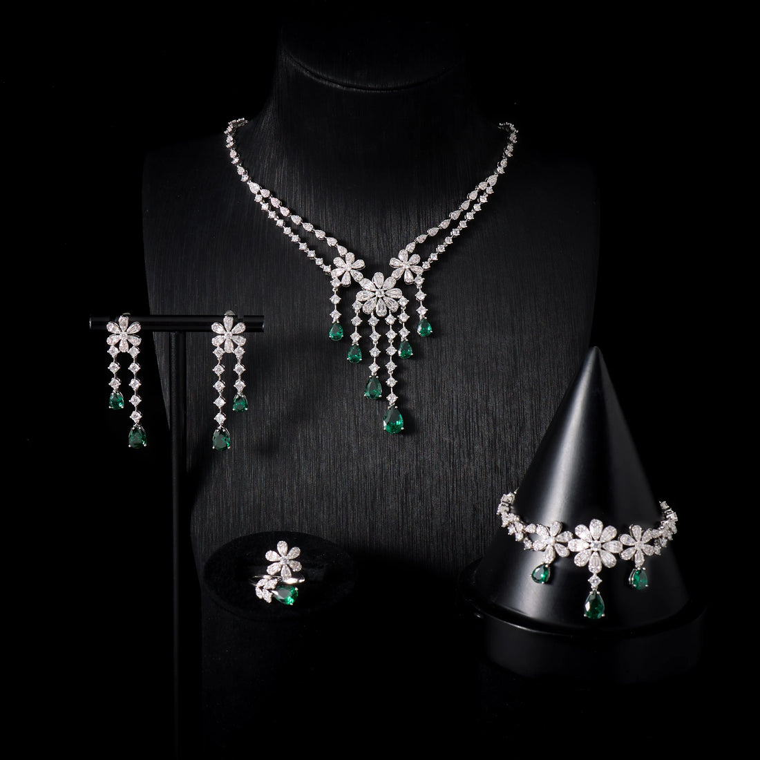 Luxury Cubic Zirconia Bridal Jewelry Set for Women