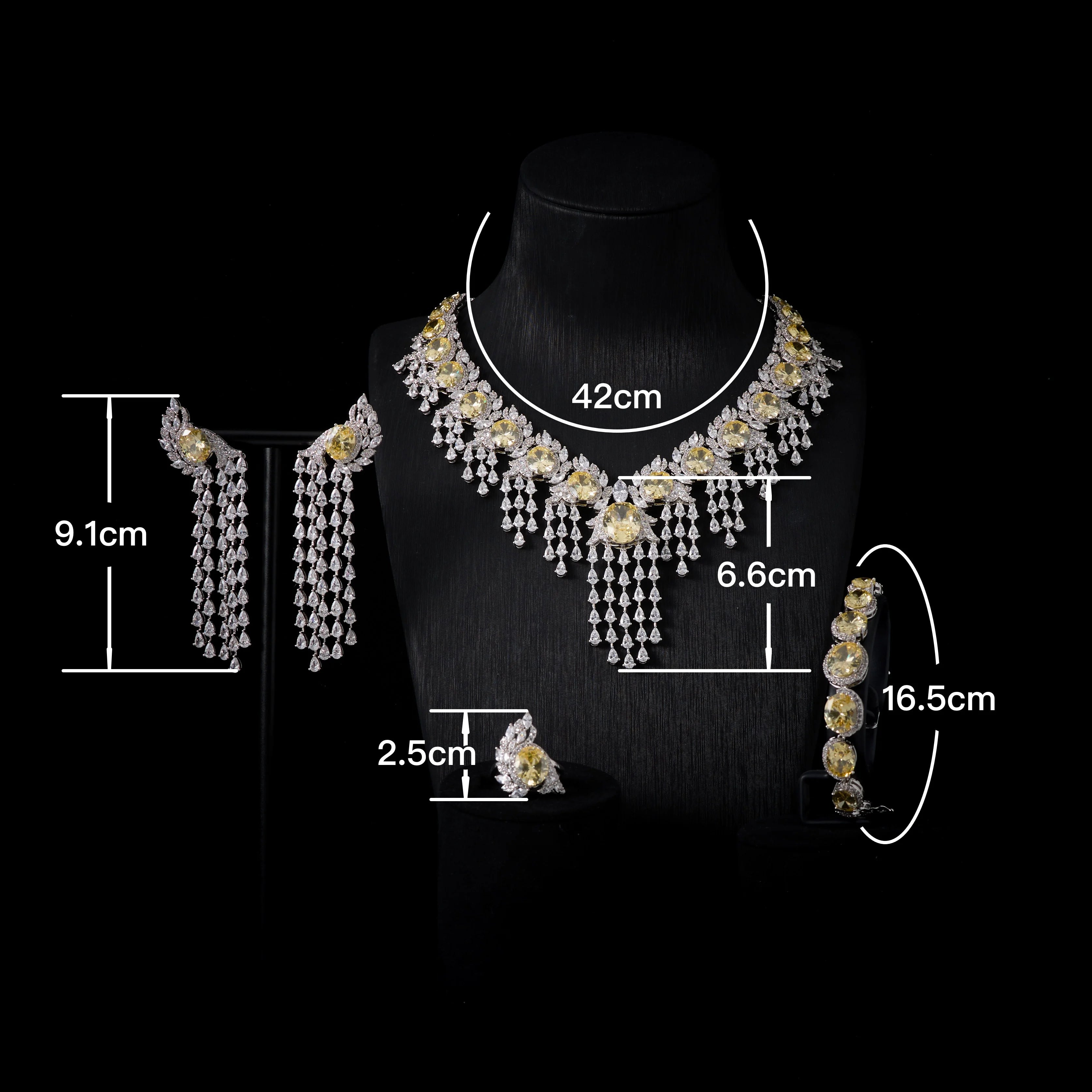Luxury Cubic Zirconia Jewellery Set for Women | Dubai &amp; Saudi Bridal Necklace Set
