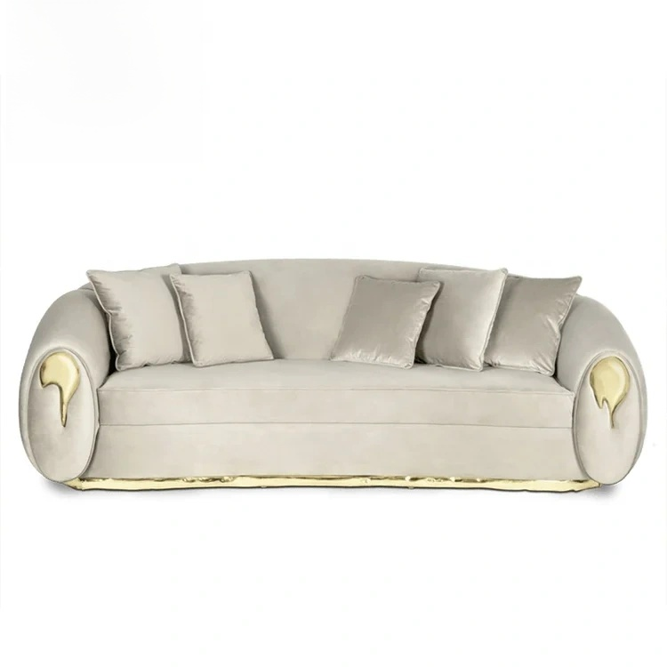 European Luxe Nubuck 3-Seater Designer Sofa