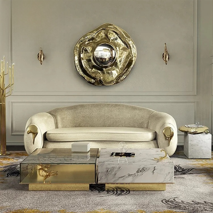 European Luxe Nubuck 3-Seater Designer Sofa