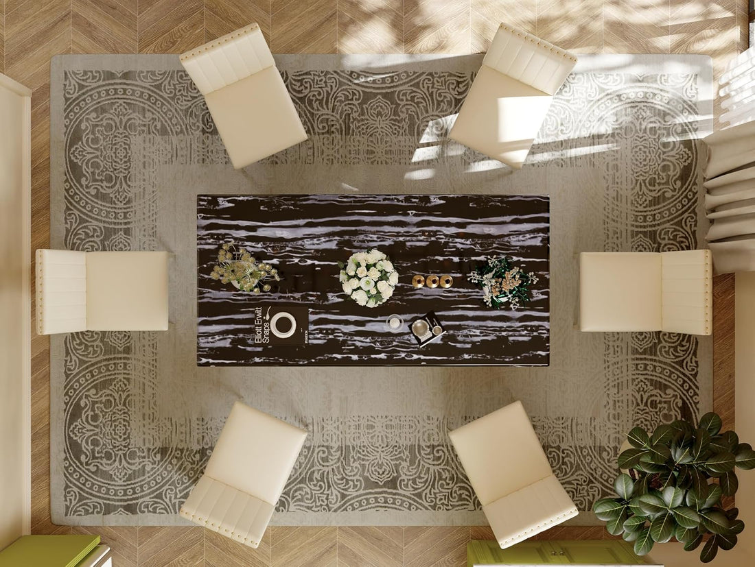 Luxury 78” Black and Gold Dining Table – Rectangular Dining Room Table