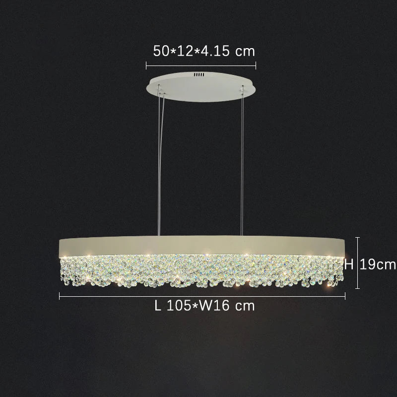 Luxury French Restaurant Chandelier – Modern White Crystal Designer Pendant Light