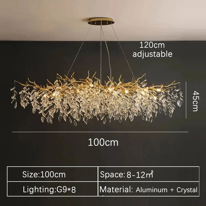 Luxury Gold Crystal LED Chandelier – Modern Villa Lighting