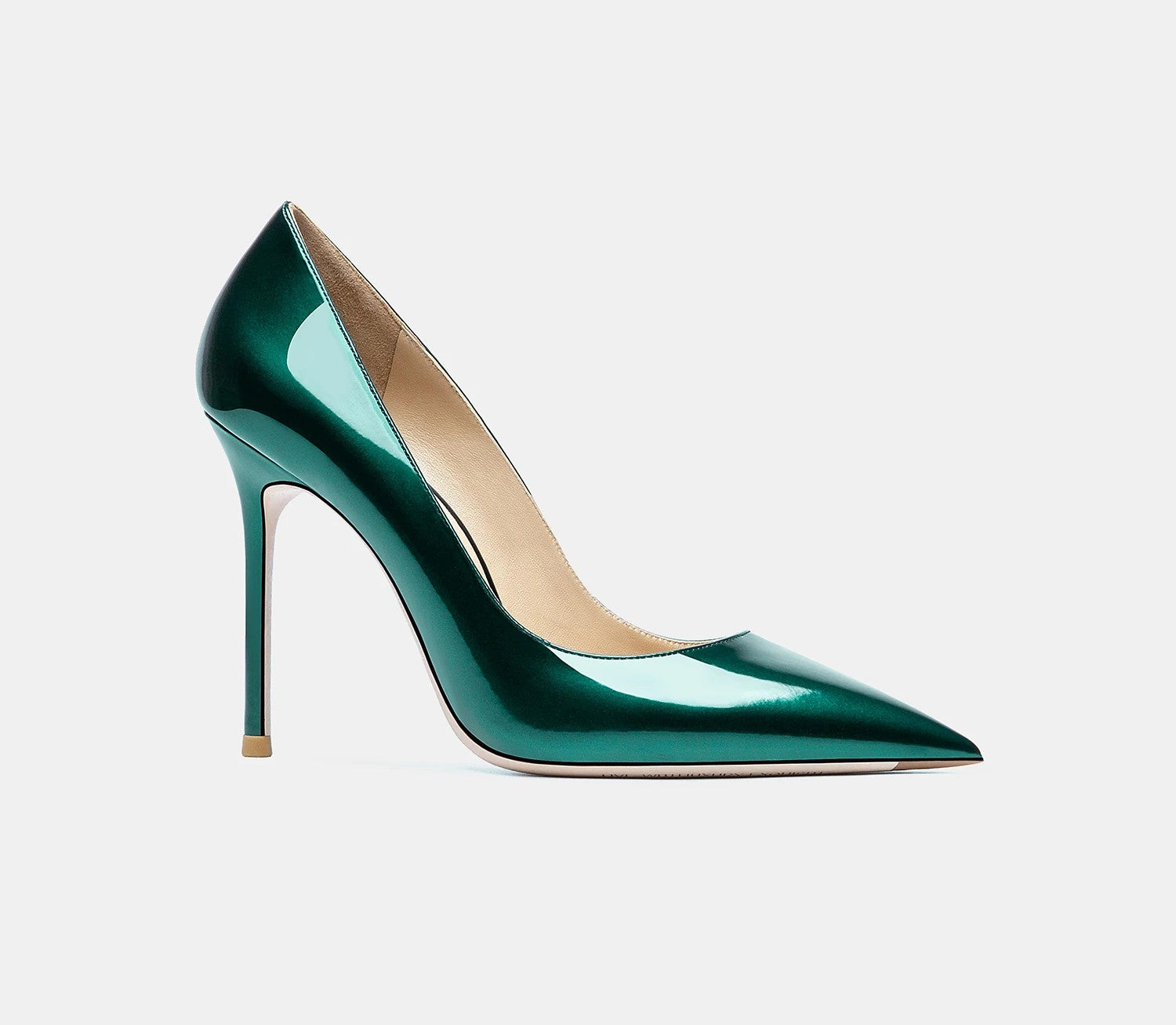 Luxury Green Patent Leather Women's High Heels – Elegant Pointed-Toe Stiletto Pumps