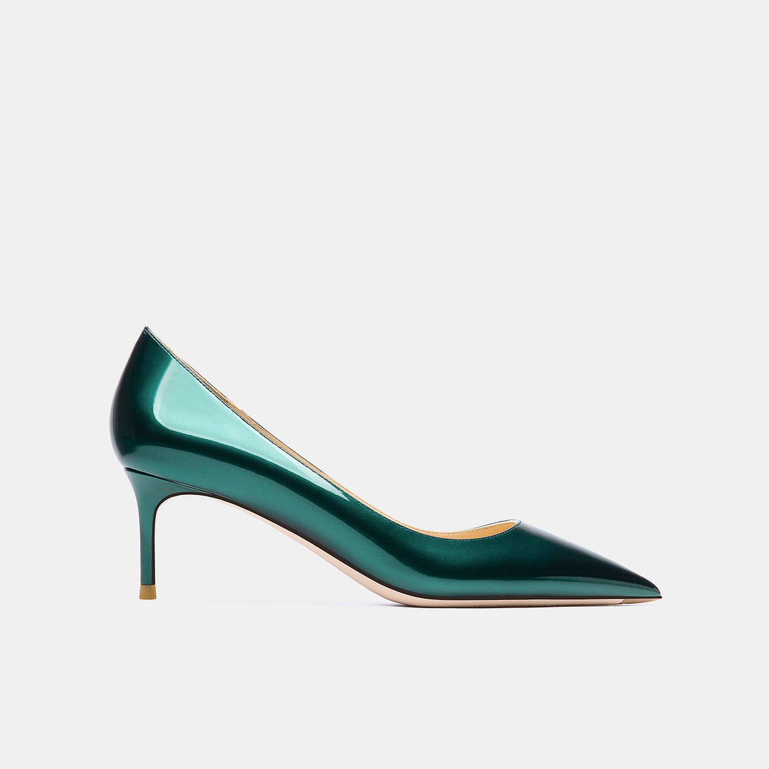 Luxury Green Patent Leather Women's High Heels – Elegant Pointed-Toe Stiletto Pumps