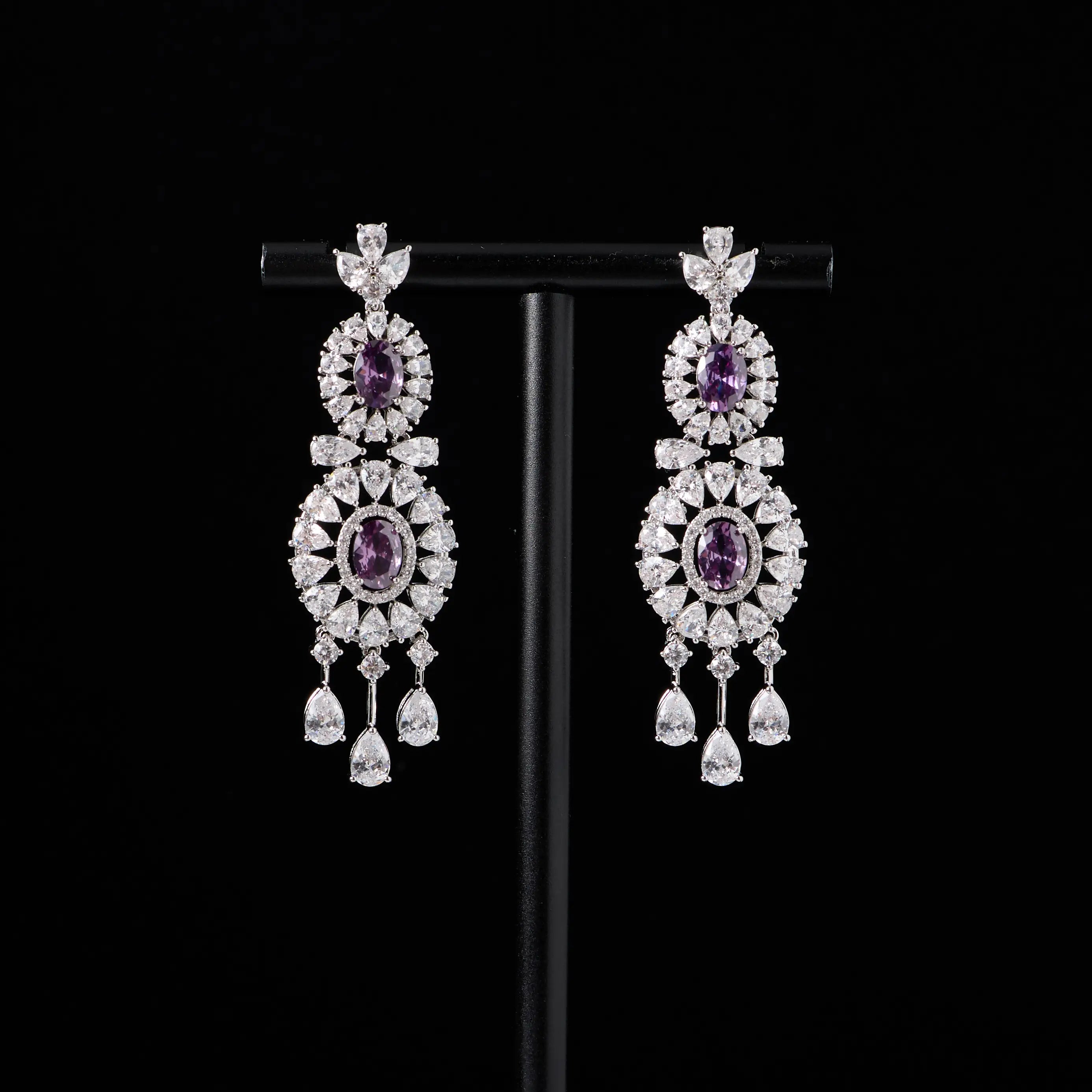 Luxury Micro Pavé CZ Choker Necklace Set for Women Wedding Bridal Necklace