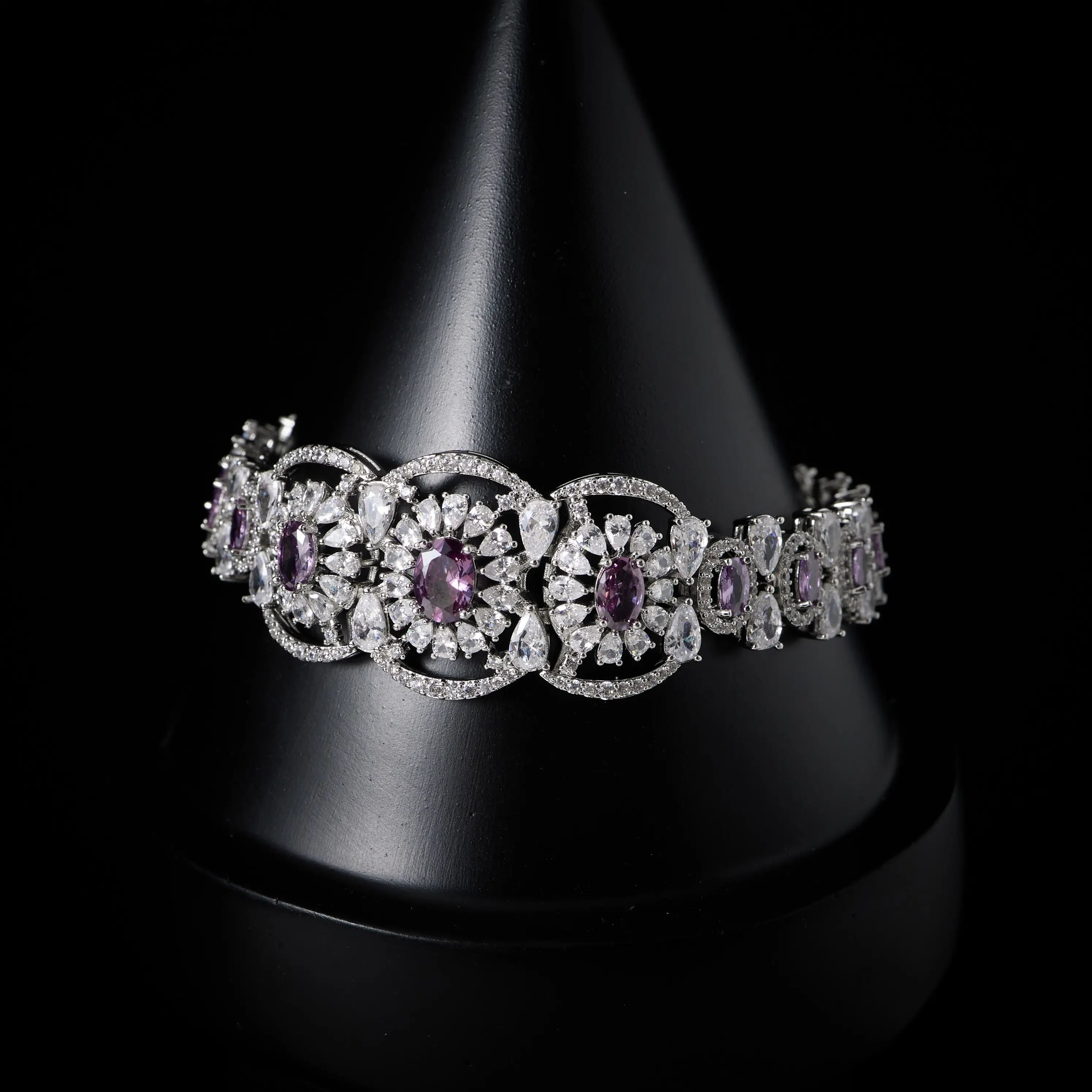Luxury Micro Pavé CZ Choker Necklace Set for Women Wedding Bridal Necklace