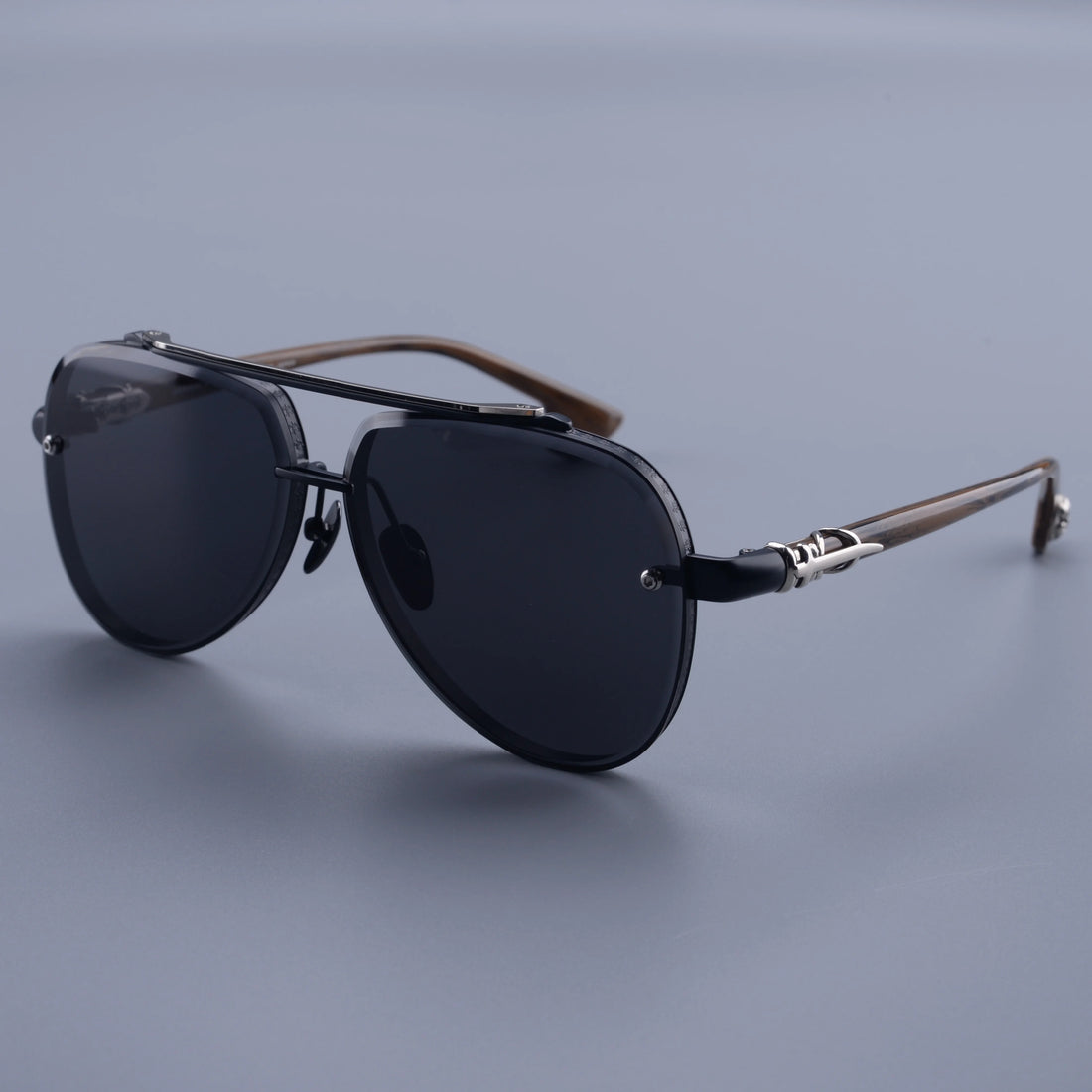 Luxury Titanium Pilot Sunglasses for Men Women – Retro Frameless UV400 Driving Eyewear