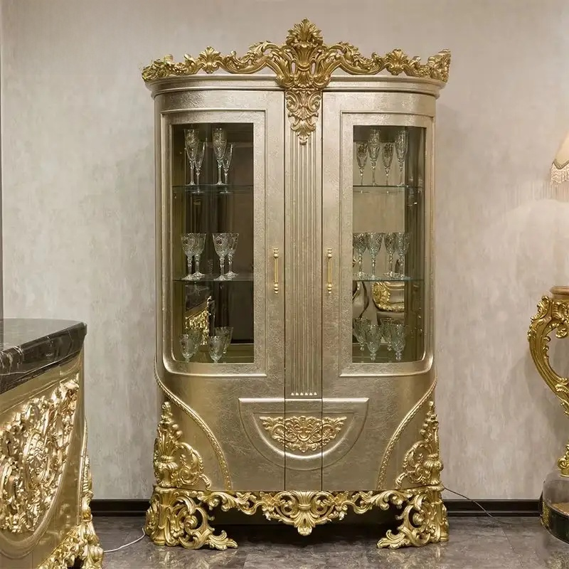Royal Turkish Emerald Velvet Dining Set – Gold Carved Marble Table & Chairs