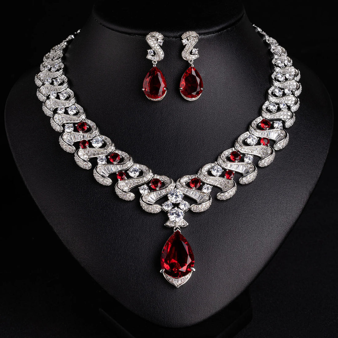 Luxury Women's Wedding Necklace and Earring Set – American Style Jewelry