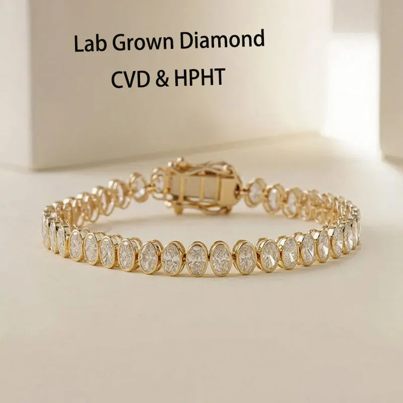 Luxury 7.26 CTW Oval Lab Grown Diamond Tennis Bracelet for Women