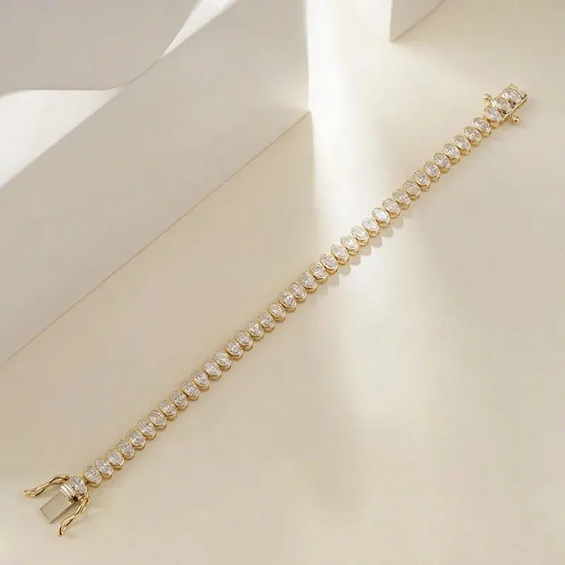 Luxury 7.26 CTW Oval Lab Grown Diamond Tennis Bracelet for Women