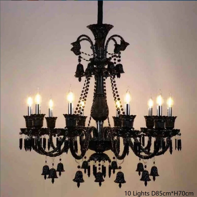 Luxury Black Crystal Chandelier – Modern Home Villa & Hotel Lighting