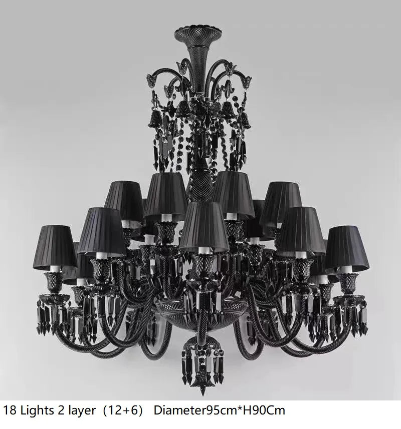 Luxury Black Crystal Chandelier – Modern Home Villa & Hotel Lighting