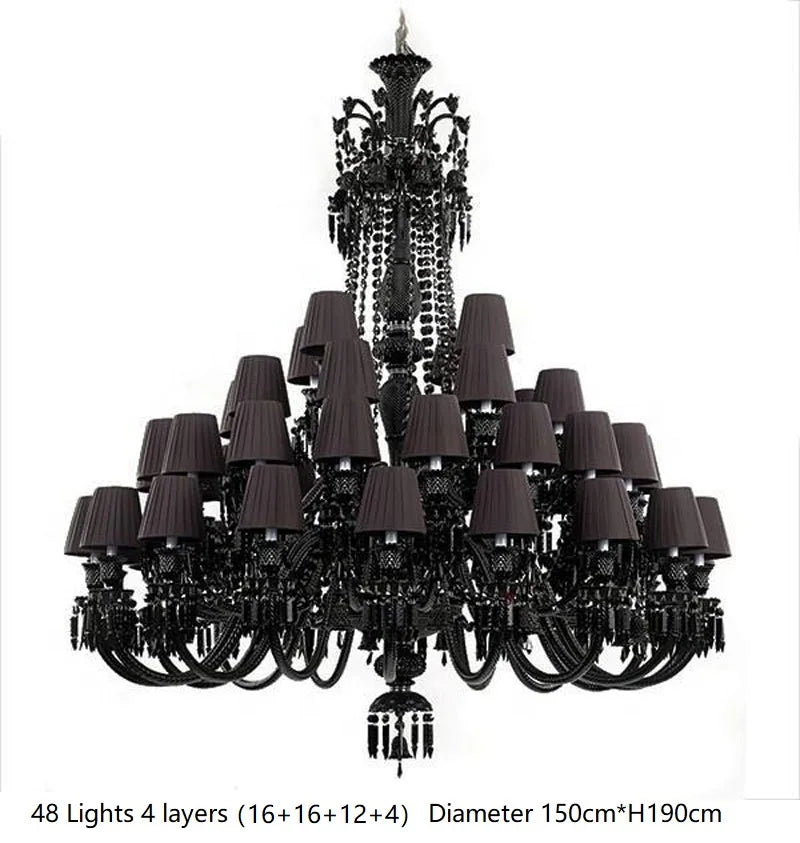 Luxury Black Crystal Chandelier – Modern Home Villa & Hotel Lighting