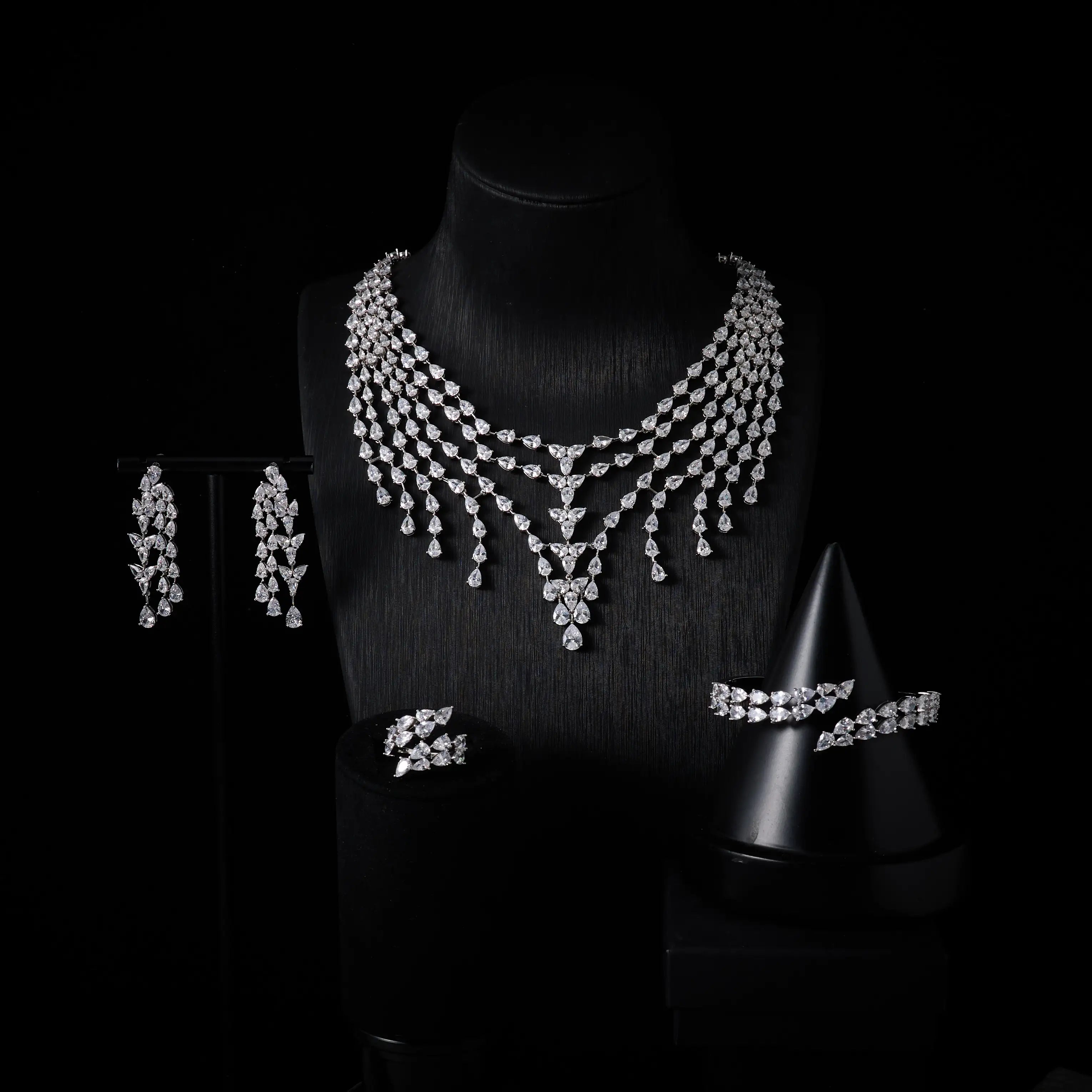 Luxury Coloured Cubic Zirconia Jewellery Set for Women