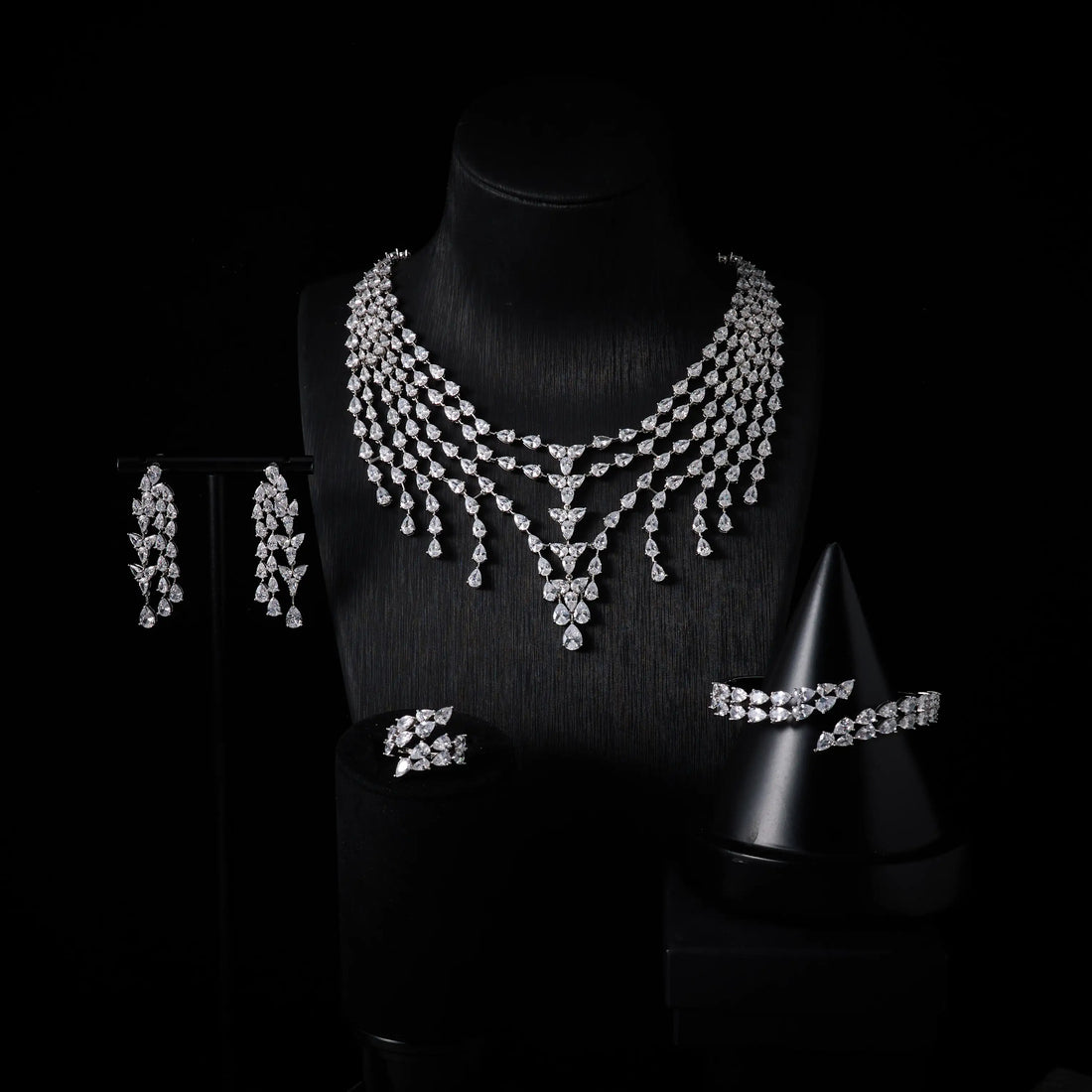 Luxury Coloured Cubic Zirconia Jewellery Set for Women
