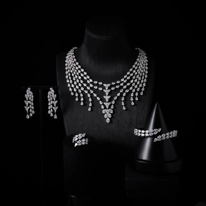Luxury Coloured Cubic Zirconia Jewellery Set for Women