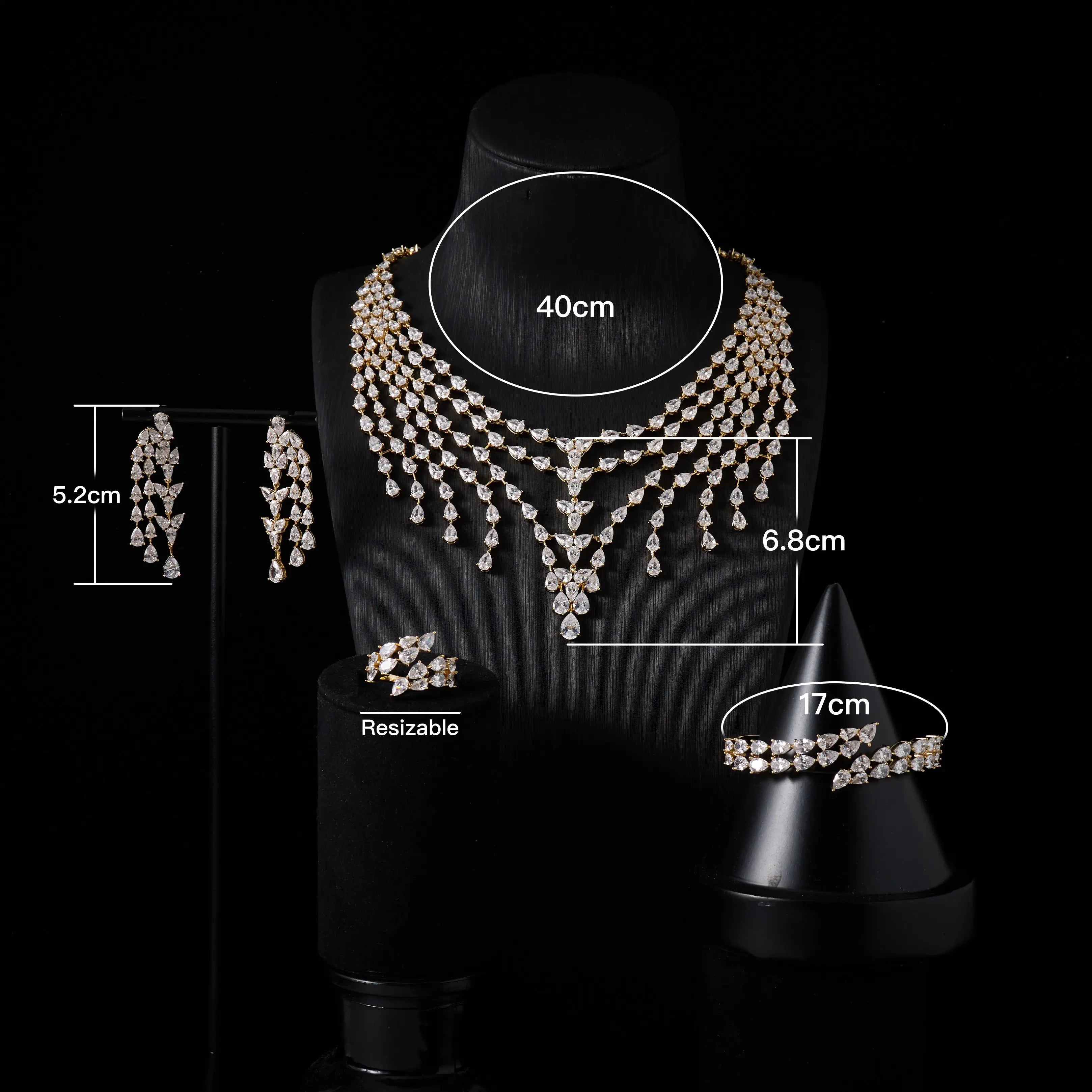 Luxury Coloured Cubic Zirconia Jewellery Set for Women