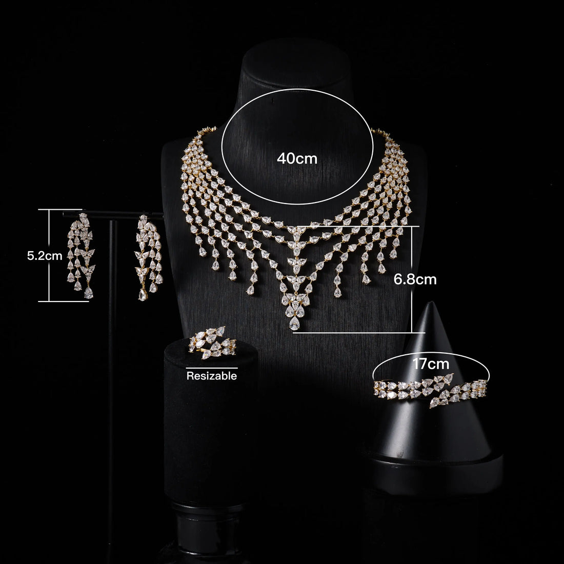 Luxury Coloured Cubic Zirconia Jewellery Set for Women