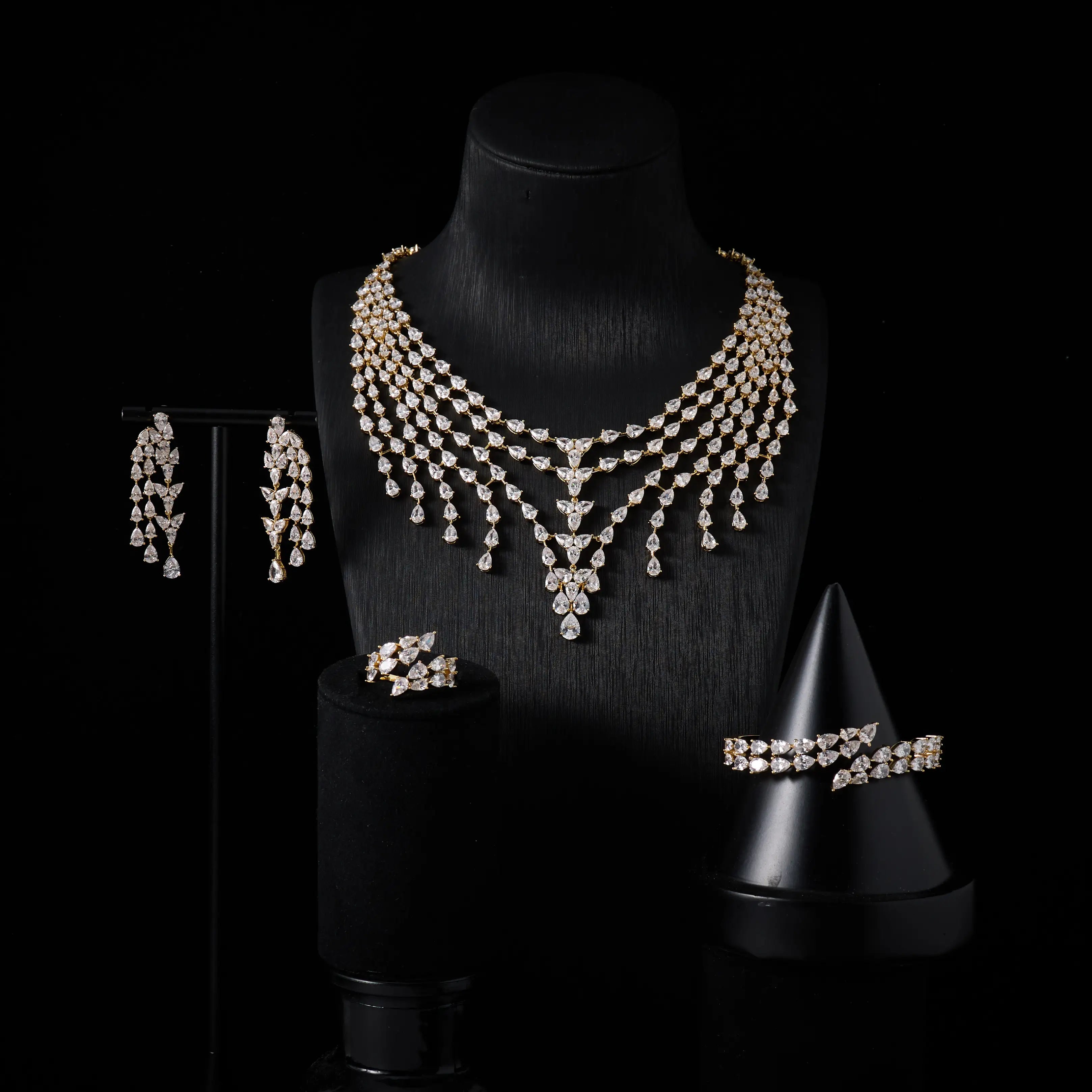 Luxury Coloured Cubic Zirconia Jewellery Set for Women