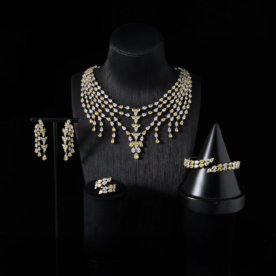 Luxury Coloured Cubic Zirconia Jewellery Set for Women
