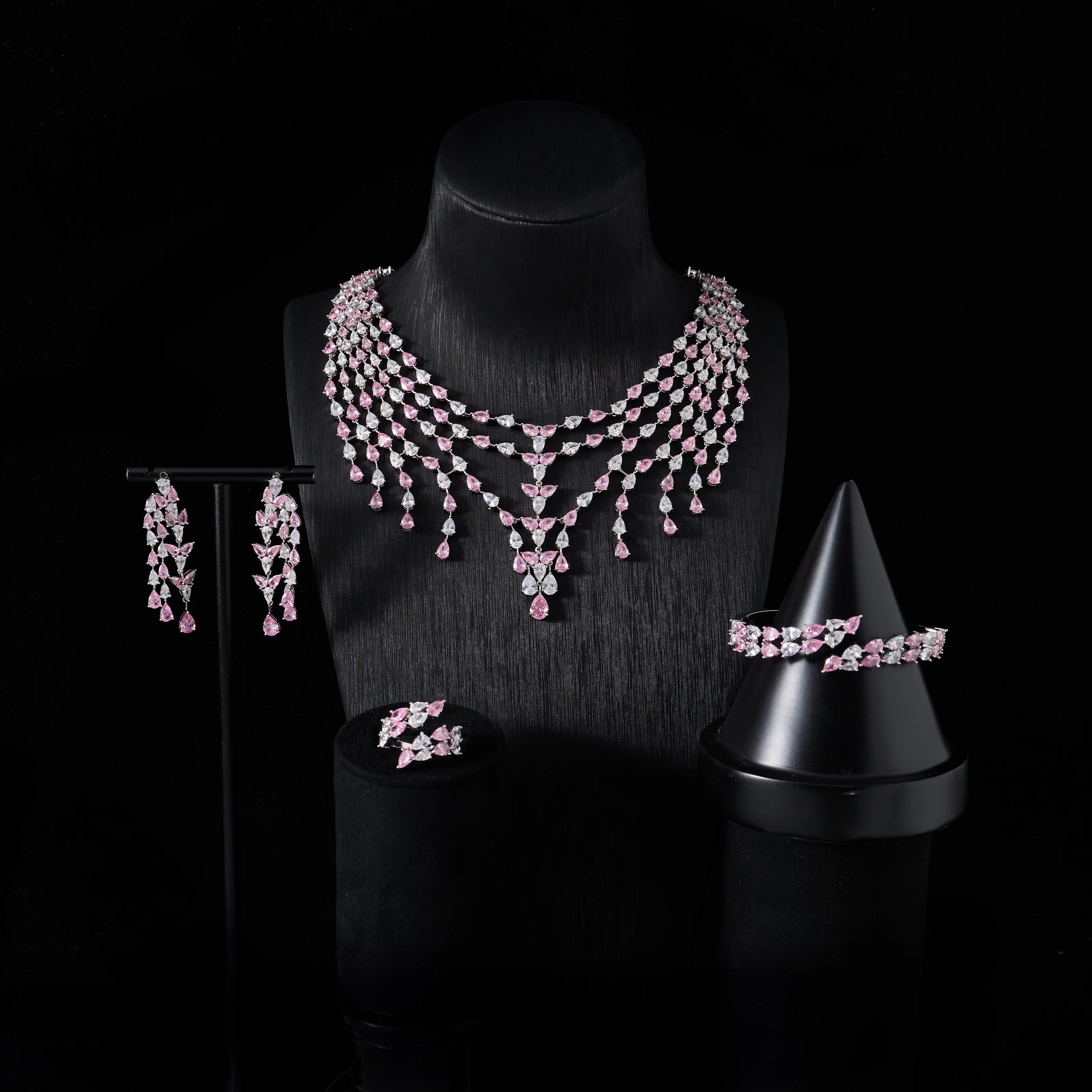 Luxury Coloured Cubic Zirconia Jewellery Set for Women