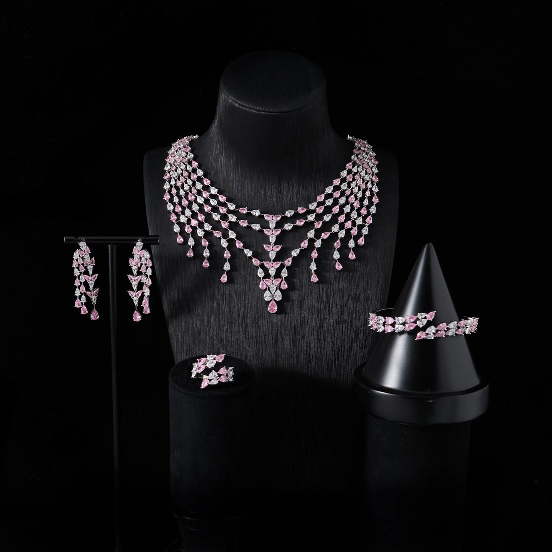 Luxury Coloured Cubic Zirconia Jewellery Set for Women