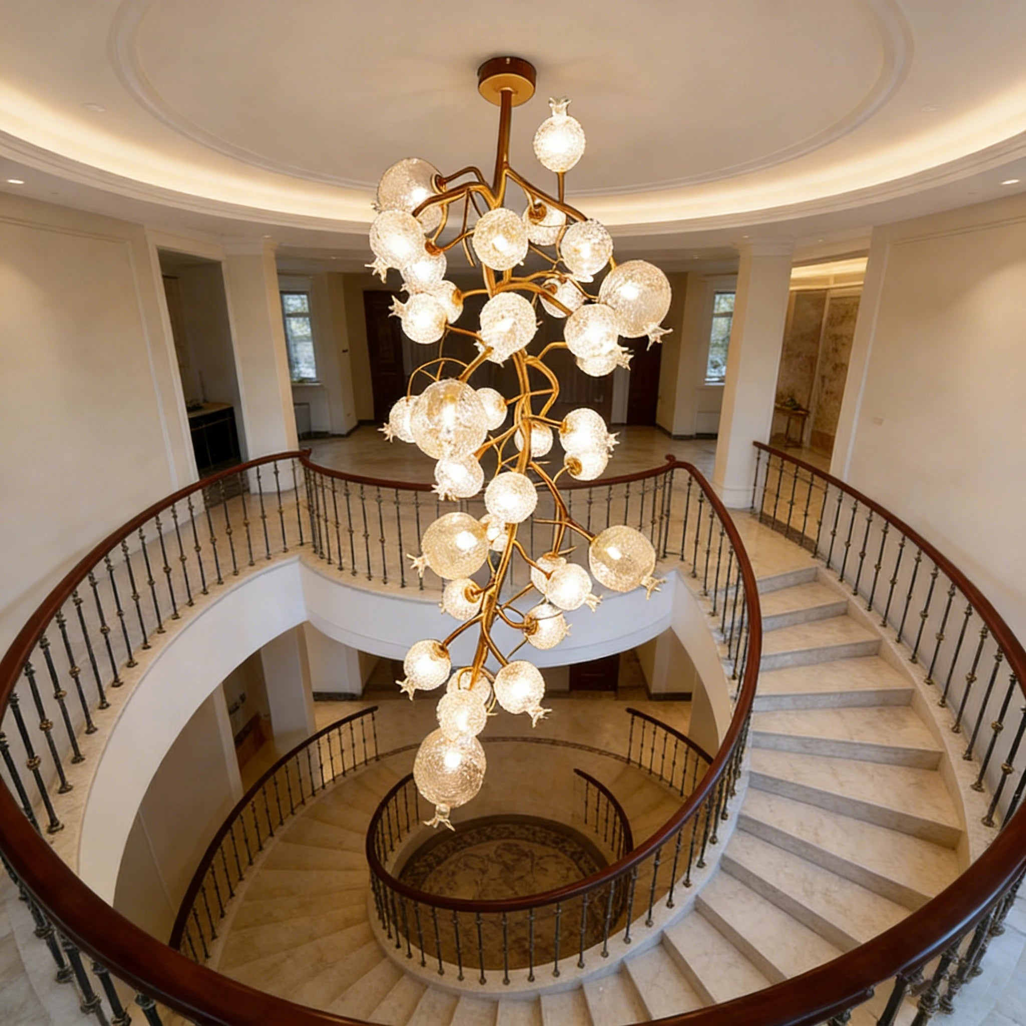Luxury Gold Copper Crystal Pomegranate Chandelier – Modern Designer Ceiling Light