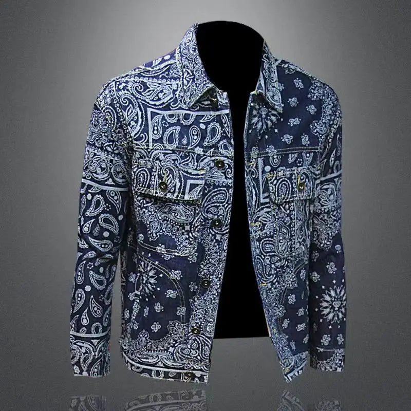 Men’s Oversized Denim Jacket – Vintage Cowboy Button-Up