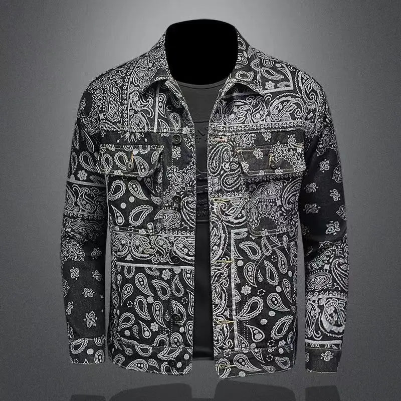Men’s Oversized Denim Jacket – Vintage Cowboy Button-Up