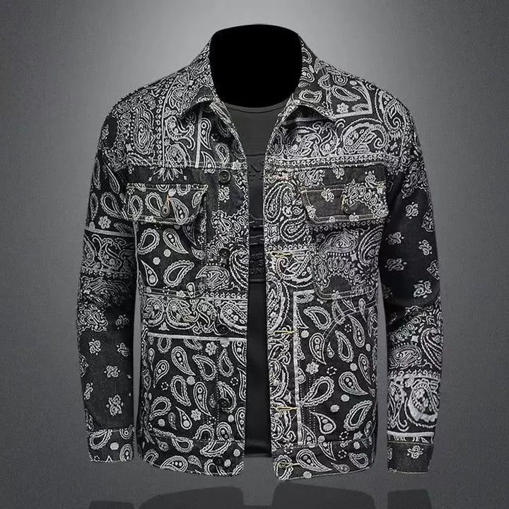Men’s Oversized Denim Jacket – Vintage Cowboy Button-Up