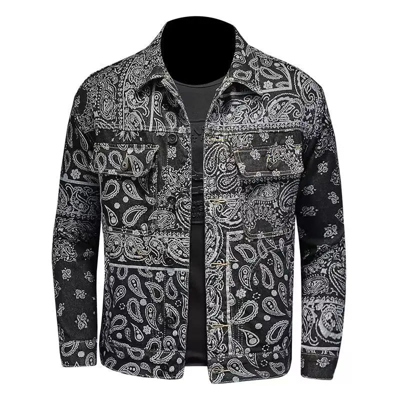 Men’s Oversized Denim Jacket – Vintage Cowboy Button-Up