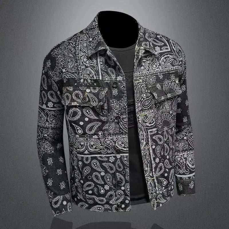 Men’s Oversized Denim Jacket – Vintage Cowboy Button-Up