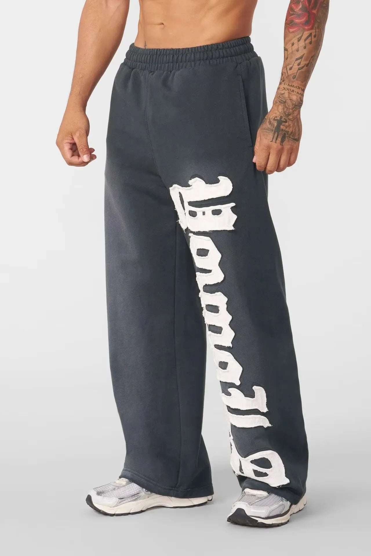 Men's Anime Collaboration Sweatpants - Wide-Leg Joggers Hip Hop Streetwear Pants