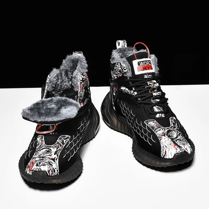 Men's Winter Boots  – Warm Plush Waterproof Sneakers, Non-Slip Casual Snow Shoes